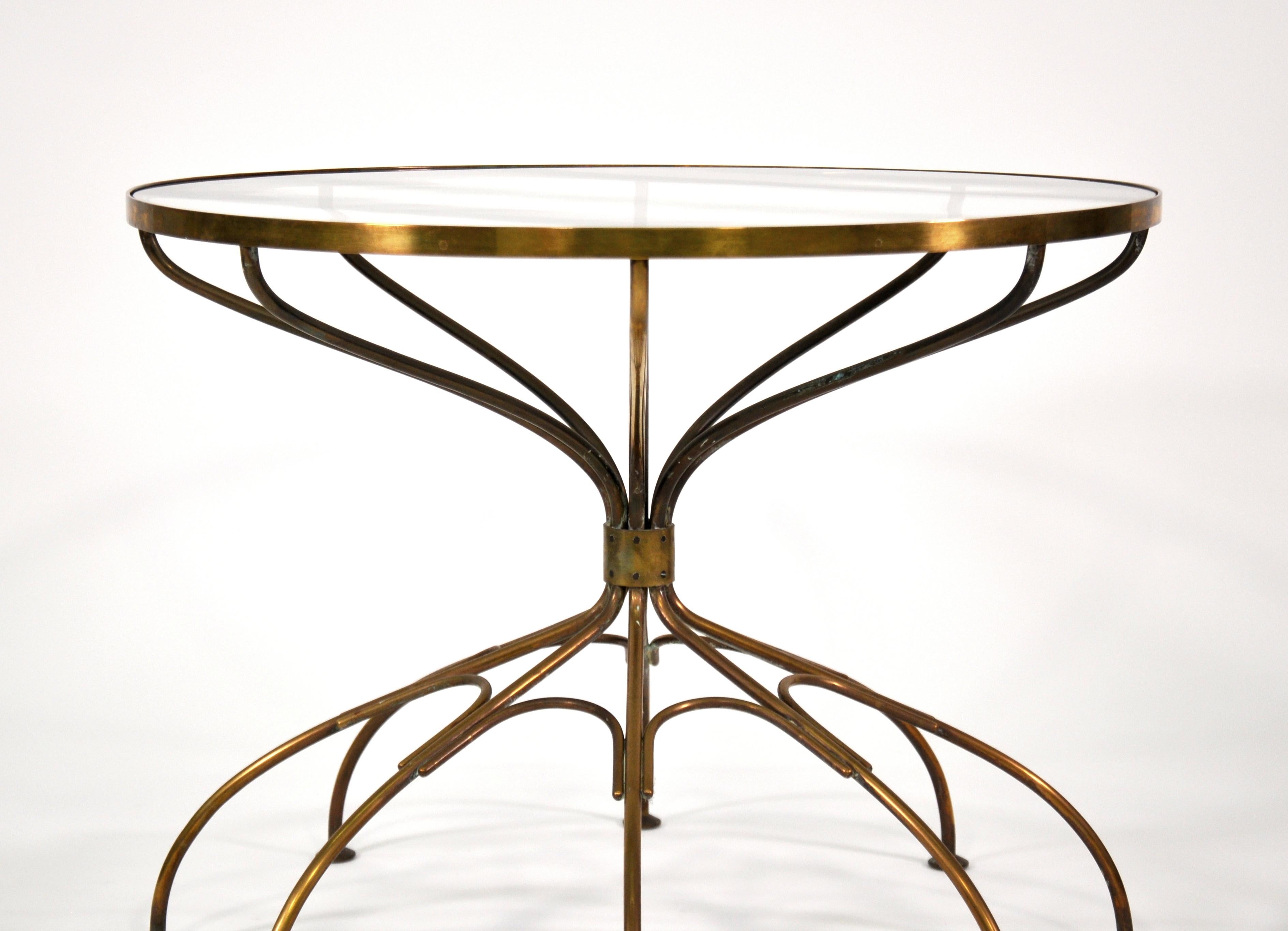 Mid-20th Century Italian Mid-Century Modern Brass and Glass Spider Side Table