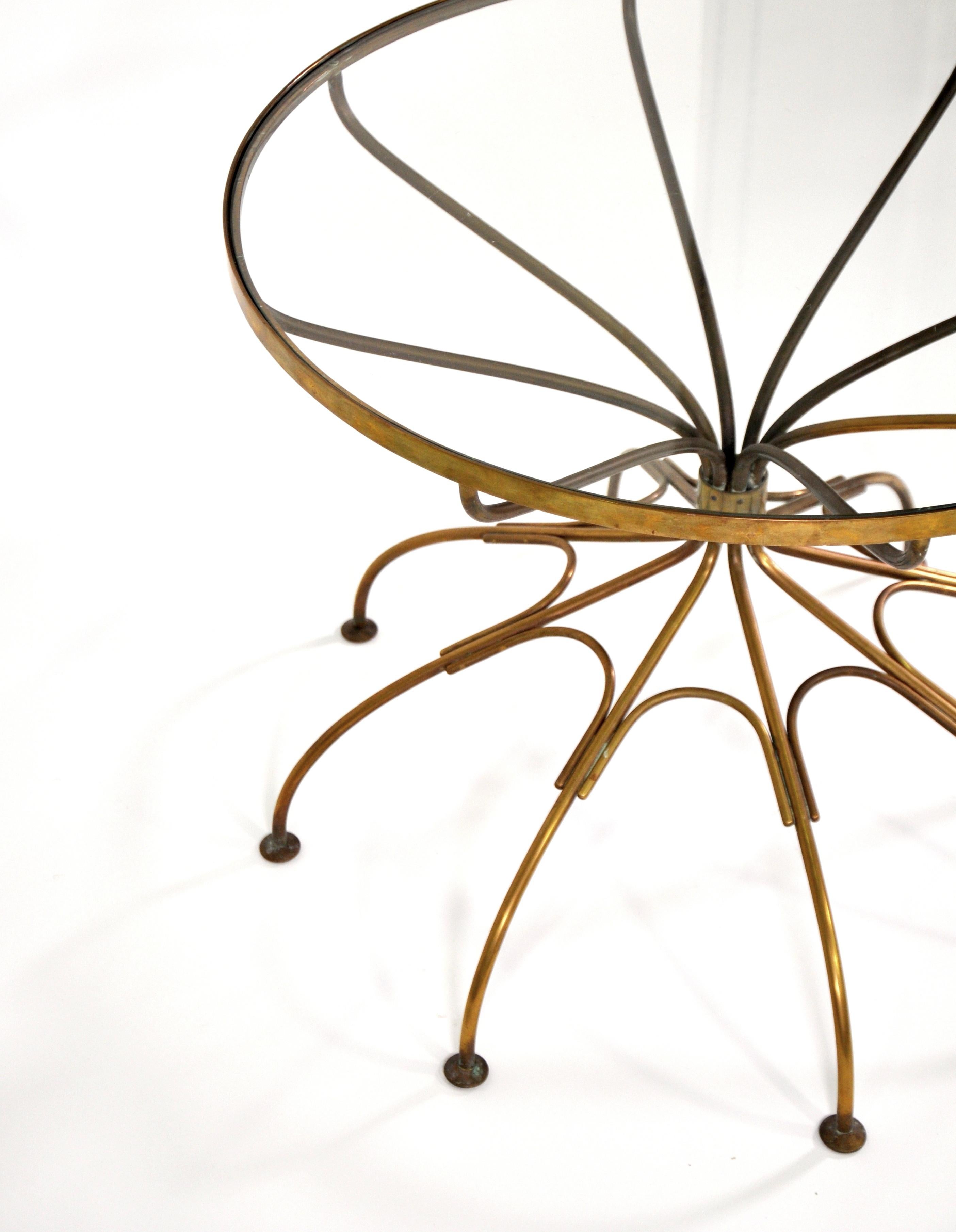 Italian Mid-Century Modern Brass and Glass Spider Side Table 1