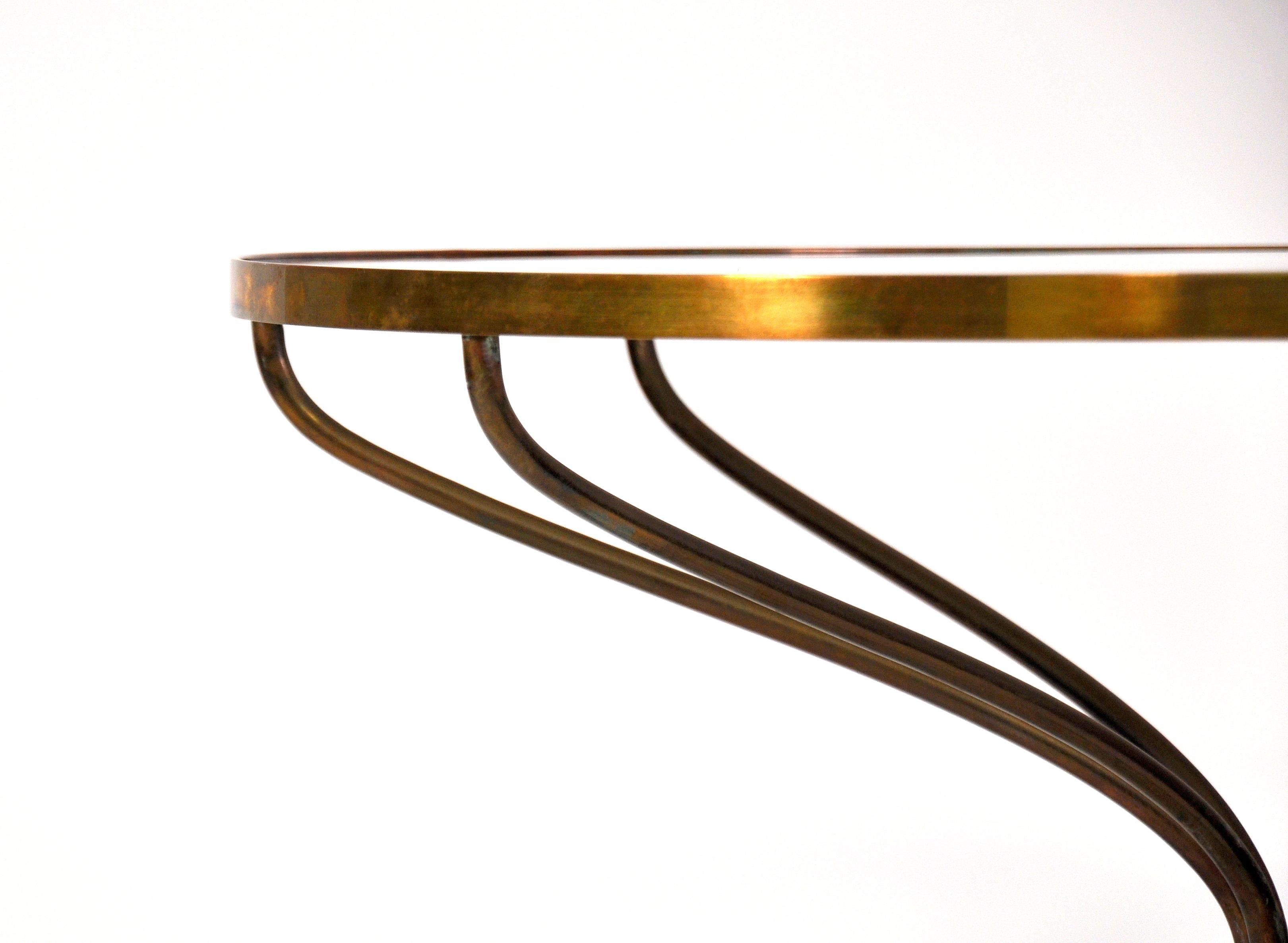 Italian Mid-Century Modern Brass and Glass Spider Side Table 4