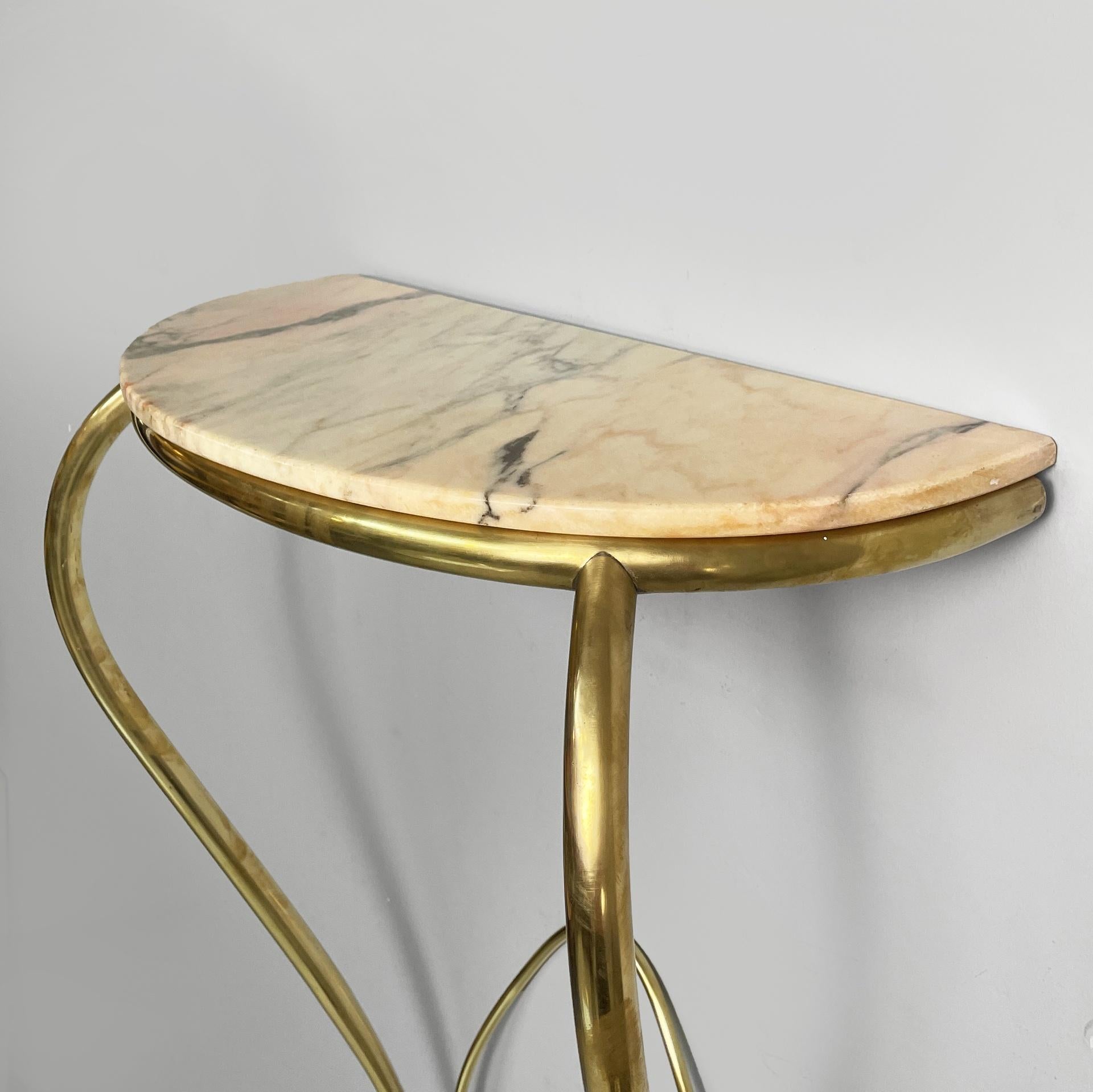 Italian mid-century modern brass and marble console by Carlo Enrico Rava, 1940s en Bueno estado para la venta en MIlano, IT