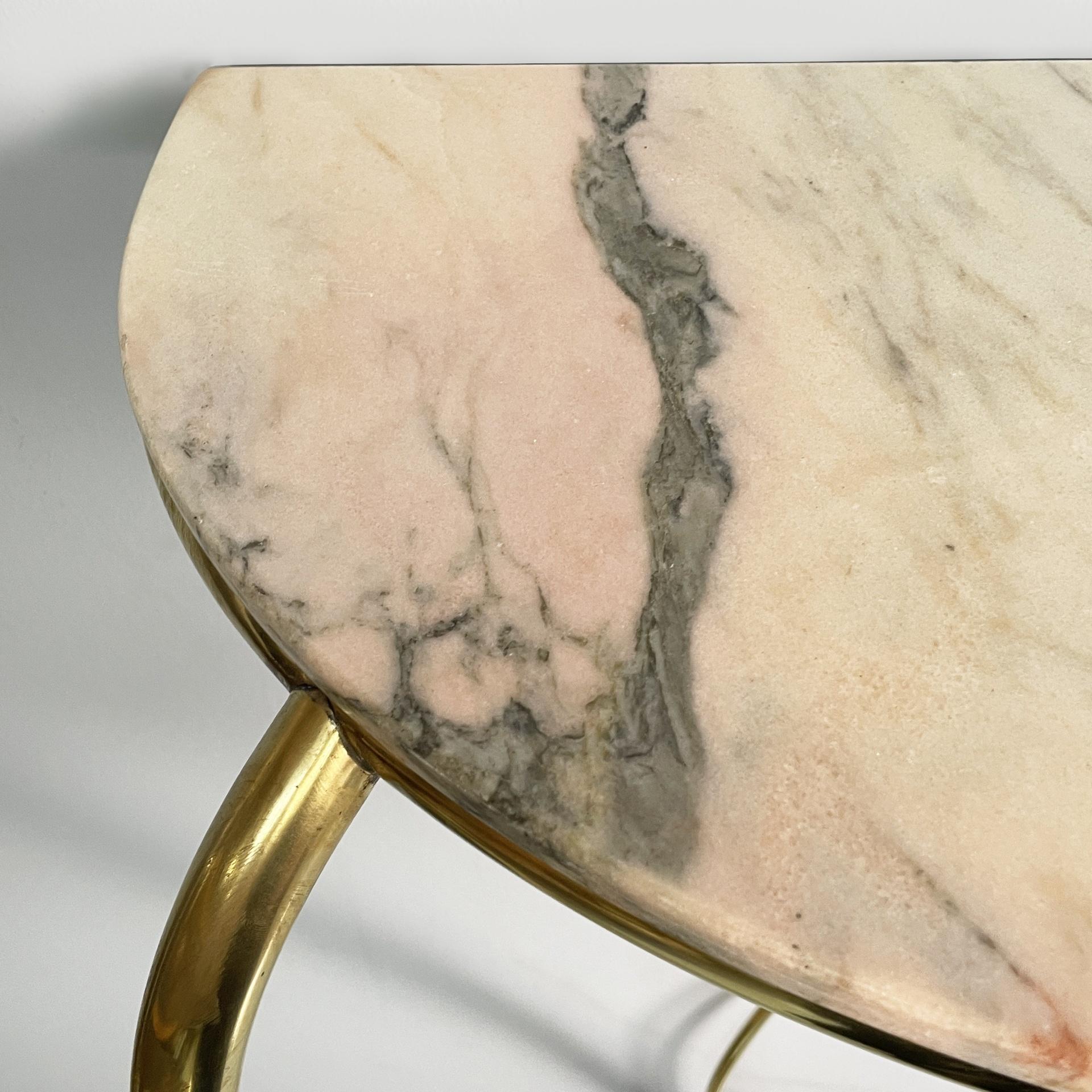 Italian mid-century modern brass and marble console by Carlo Enrico Rava, 1940s Latón en venta