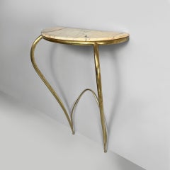 Italian mid-century modern brass and marble console by Carlo Enrico Rava, 1940s