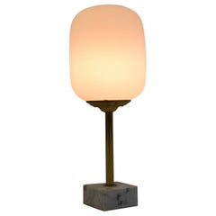 Italian Mid Century Modern Brass and Marble Table Lamp