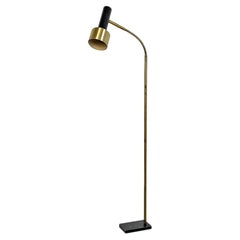 Lampada da terra regolabile in ottone e metallo di Stilux 1960s