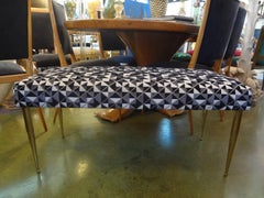 Italian Mid-Century Modern Brass Bench Inspired by Gio Ponti