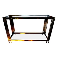 Italian Mid-Century Modern Brass Console Table