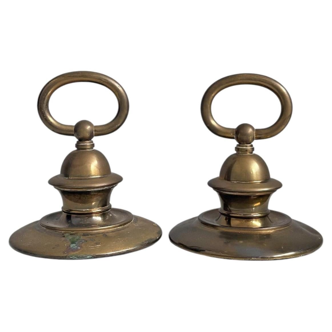 Italienische Türstopper aus Messing im Mid-Century-Modern-Stil, 1950er Jahre
