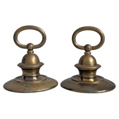 Italian mid-century modern brass doorstops, 1950s