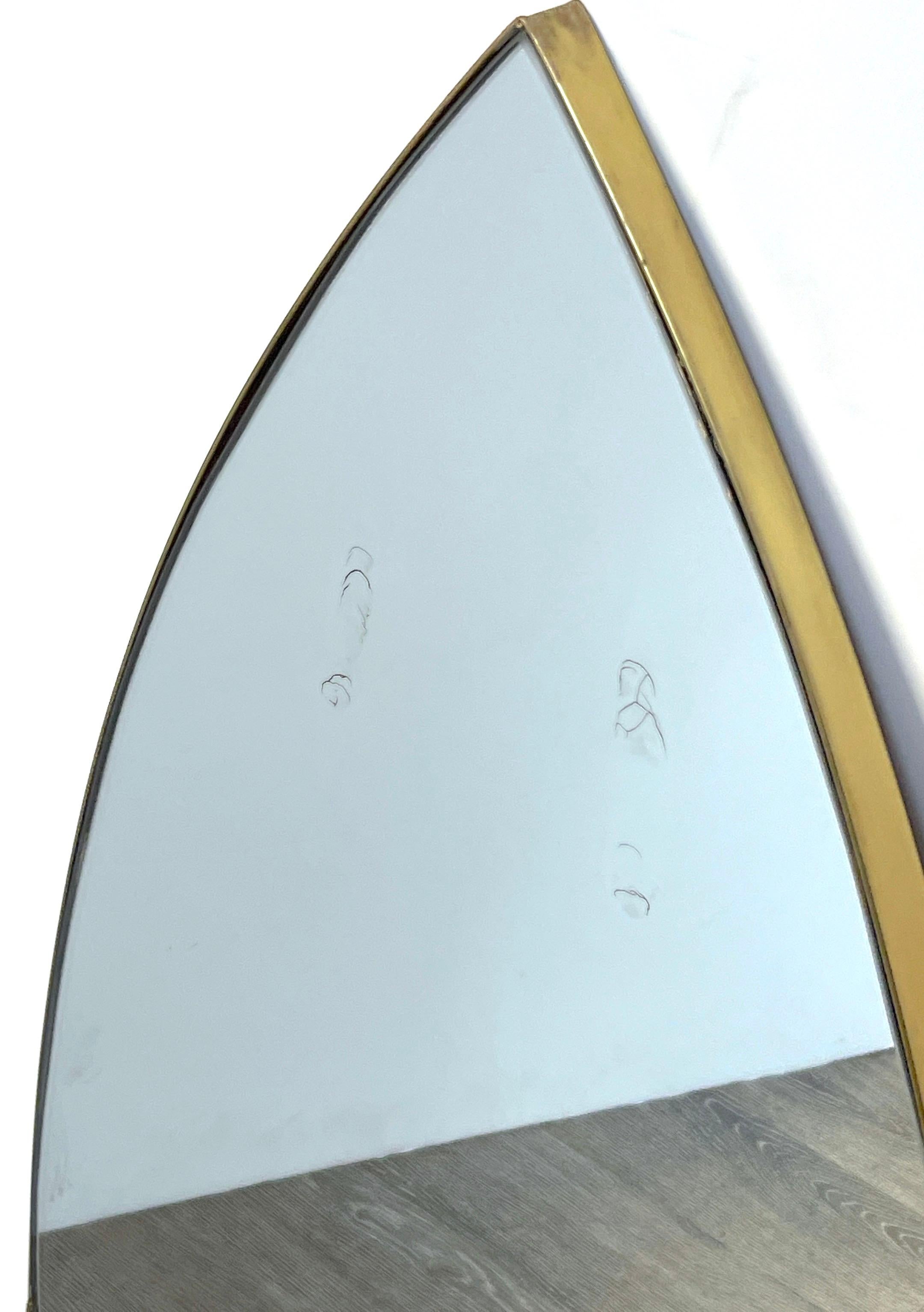 Italian Mid -Century Modern Brass Eye Motif / Ellipsis Points Mirror, 1950s For Sale 1