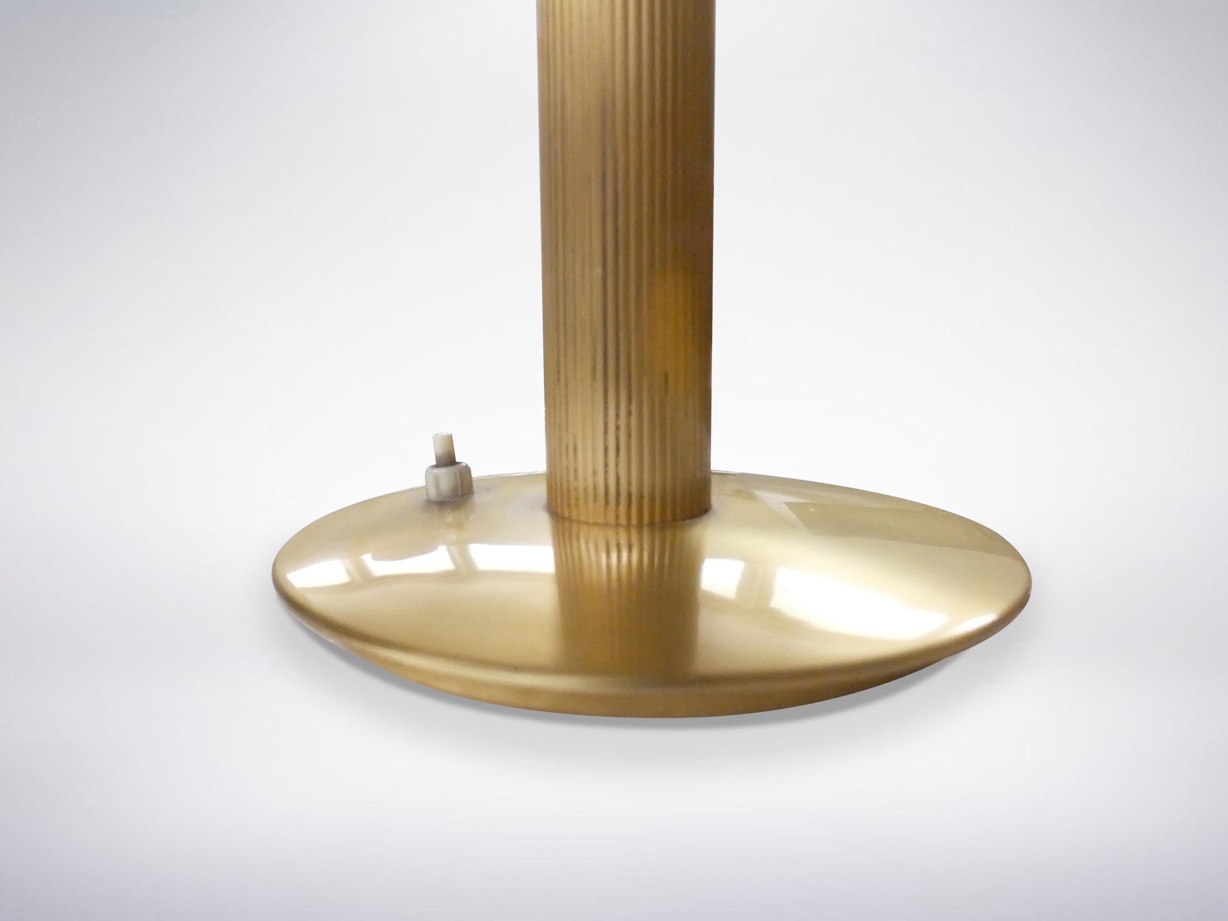 Mid-20th Century Italian Mid-Century Modern, Brass-Finished Golden Table Lamp, 1950s