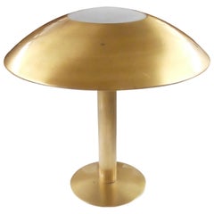 Italian Mid-Century Modern, Brass-Finished Golden Table Lamp, 1950s