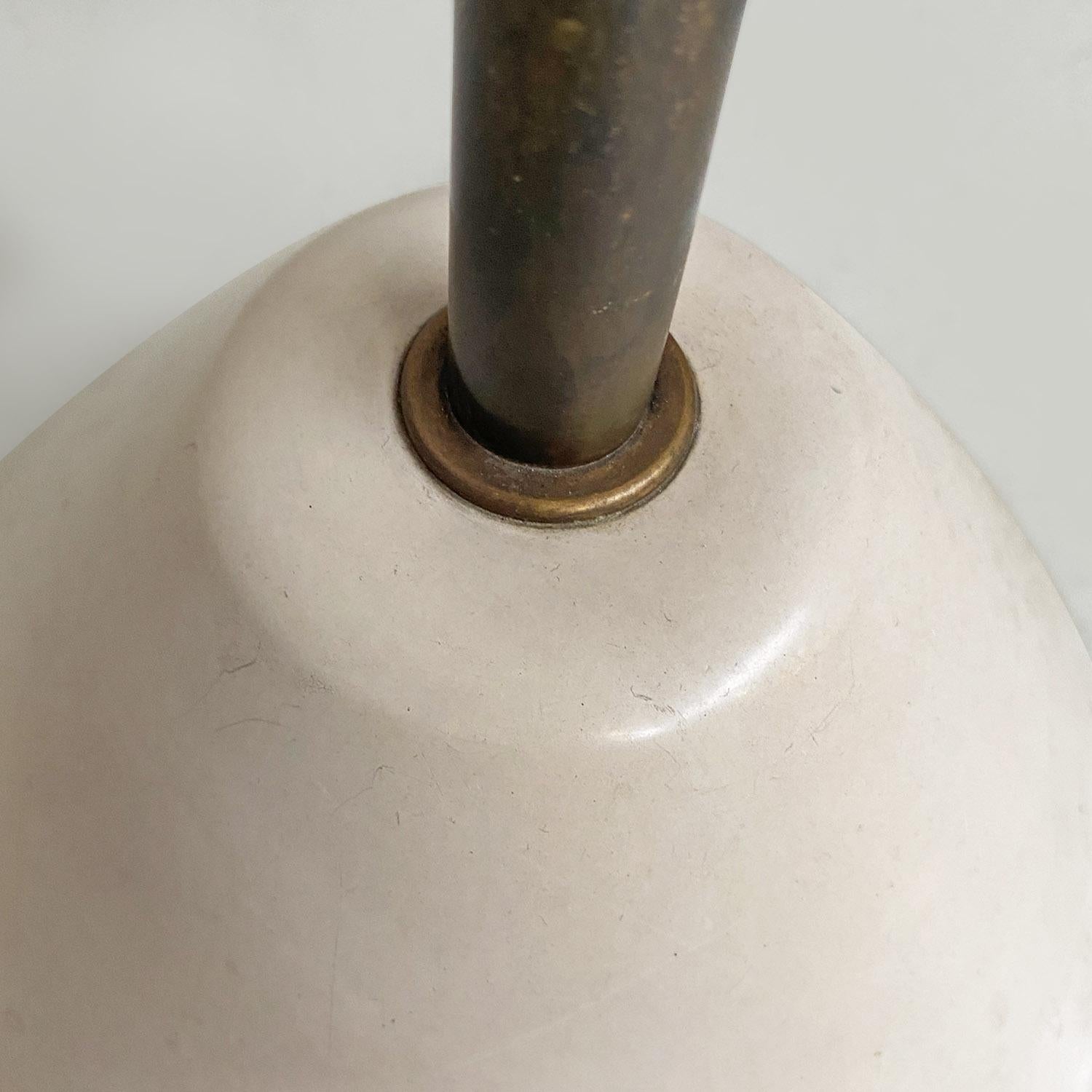 Italian mid century modern brass, glass and iron floor lamp, 1950s For Sale 5