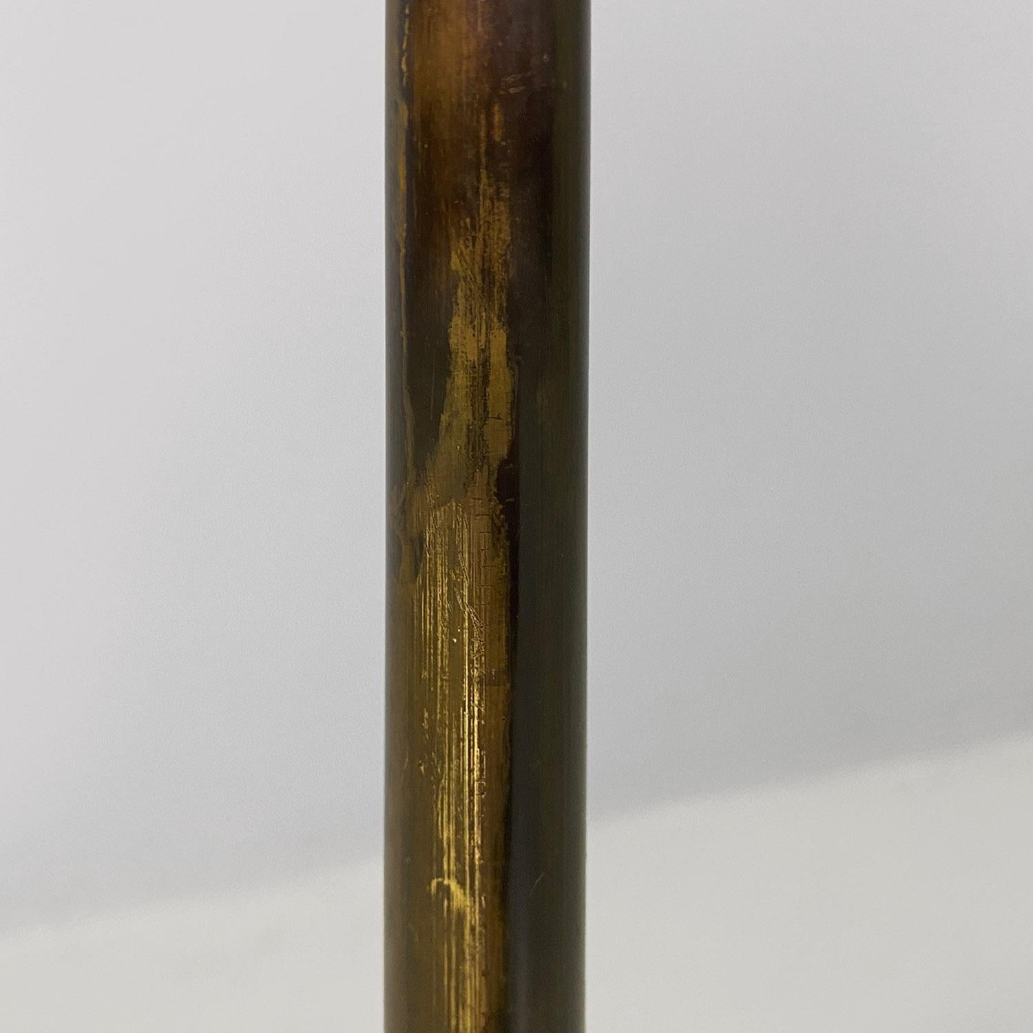 Italian mid century modern brass, glass and iron floor lamp, 1950s For Sale 3