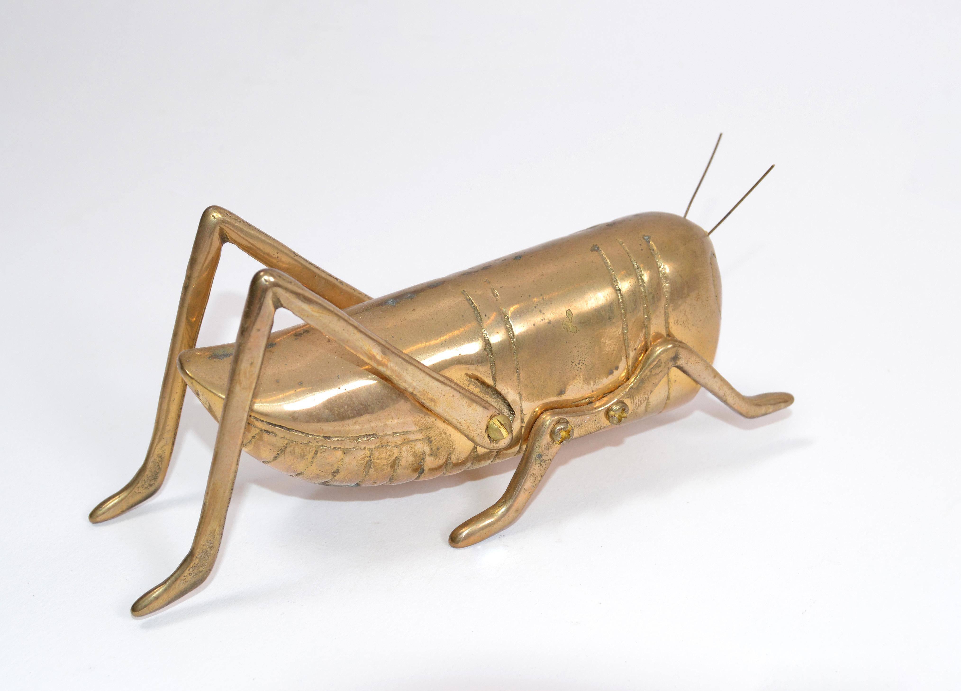 vintage brass grasshopper