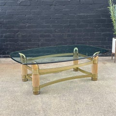 Italian Mid-Century Modern Brass Horn Style Coffee Table