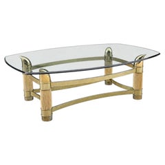Italian Mid-Century Modern Brass Horn Style Coffee Table