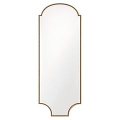 Specchio a scudo in ottone in stile gotico italiano della metà del secolo scorso, anni '60