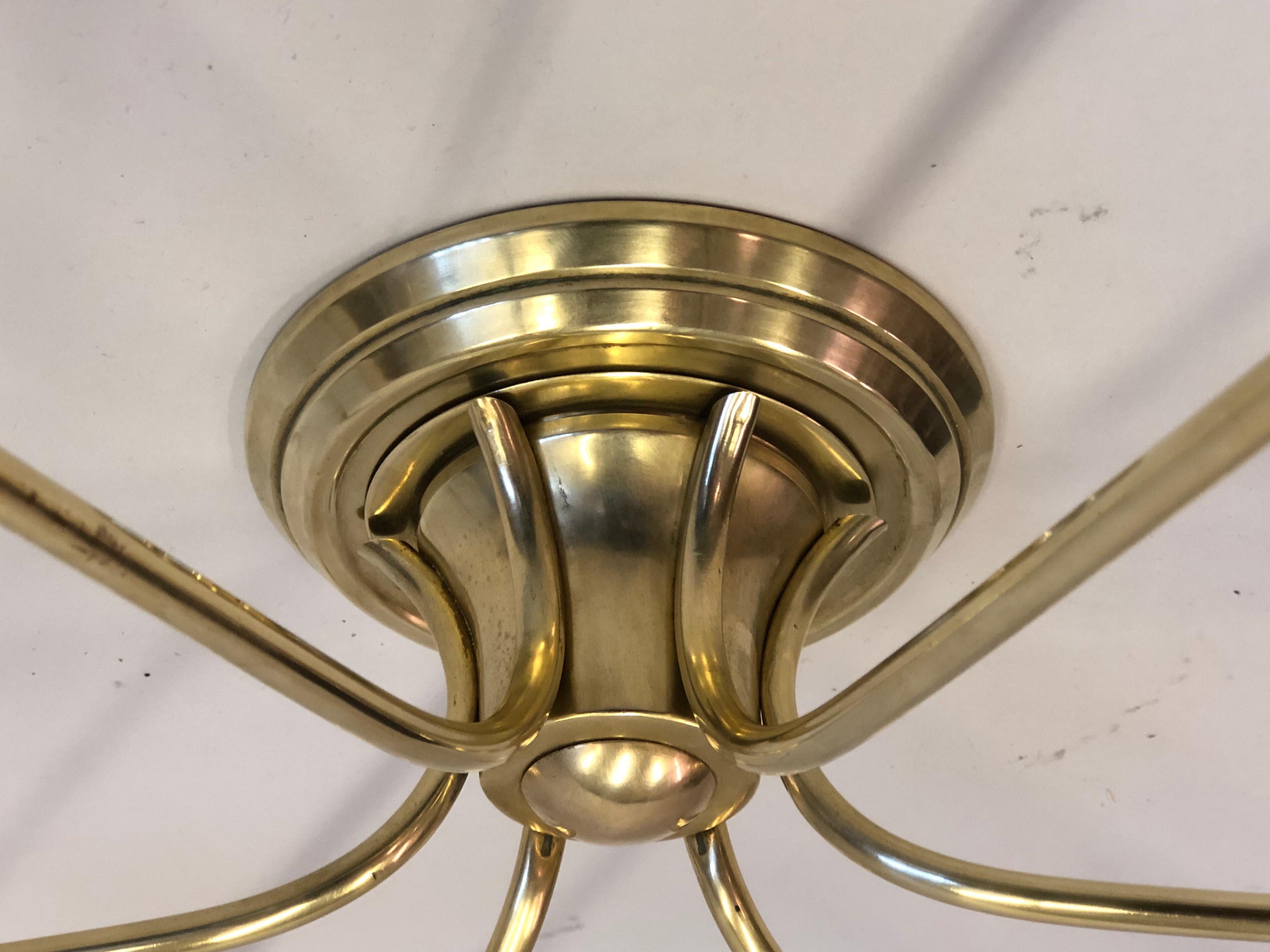 Italian Mid-Century Modern Brass Sunburst/Sputnik Flush Mount by Stilnovo For Sale 3
