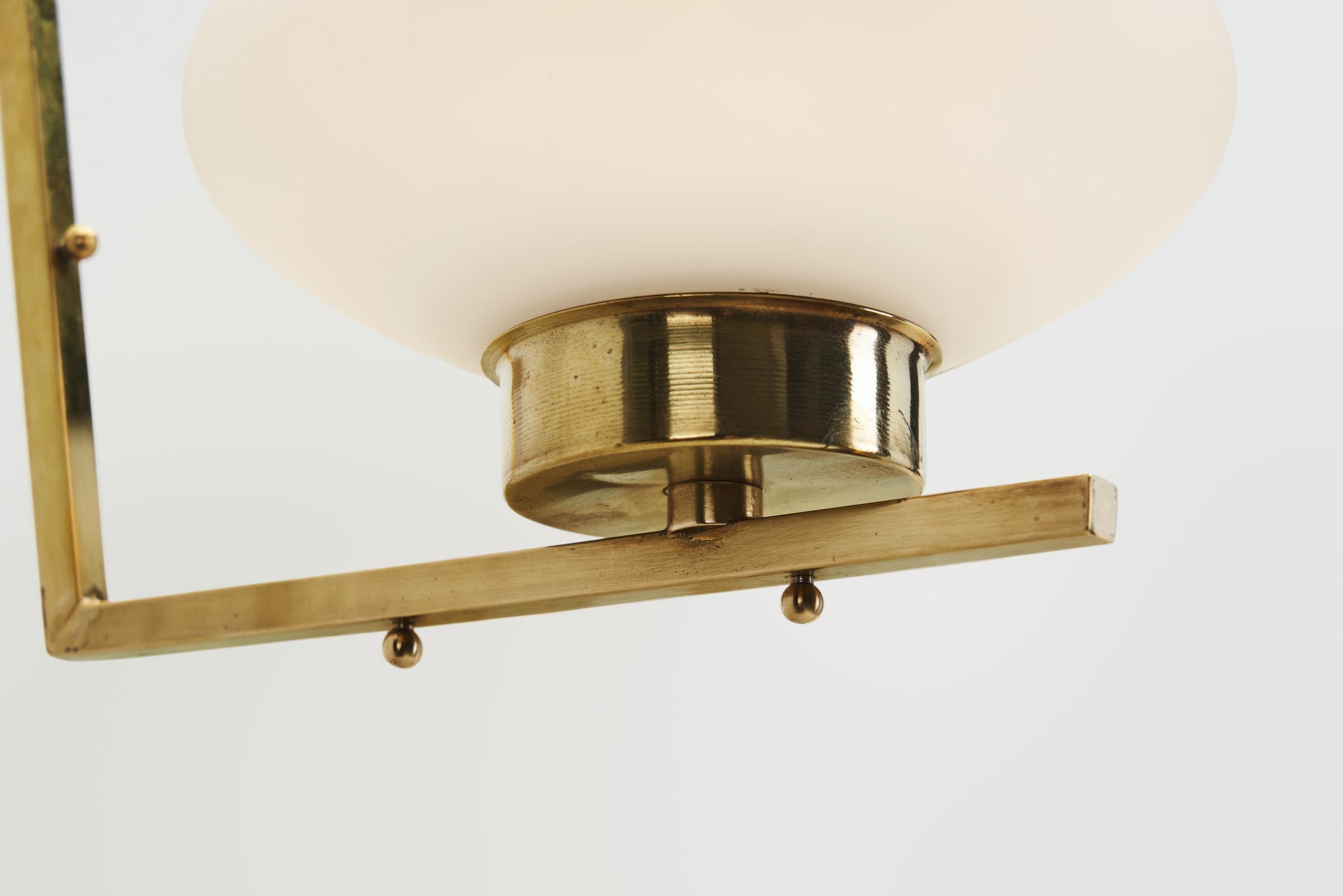 Italian Mid-Century Modern Brass Wall Lamps, Italy, 1950s For Sale 13