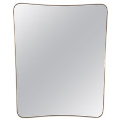 Italian Mid-Century Modern Brass wall Mirror, Italy, 1950s