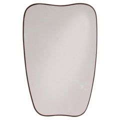 Italian Mid-Century Modern Brass wall Mirror, Italy, 1950s