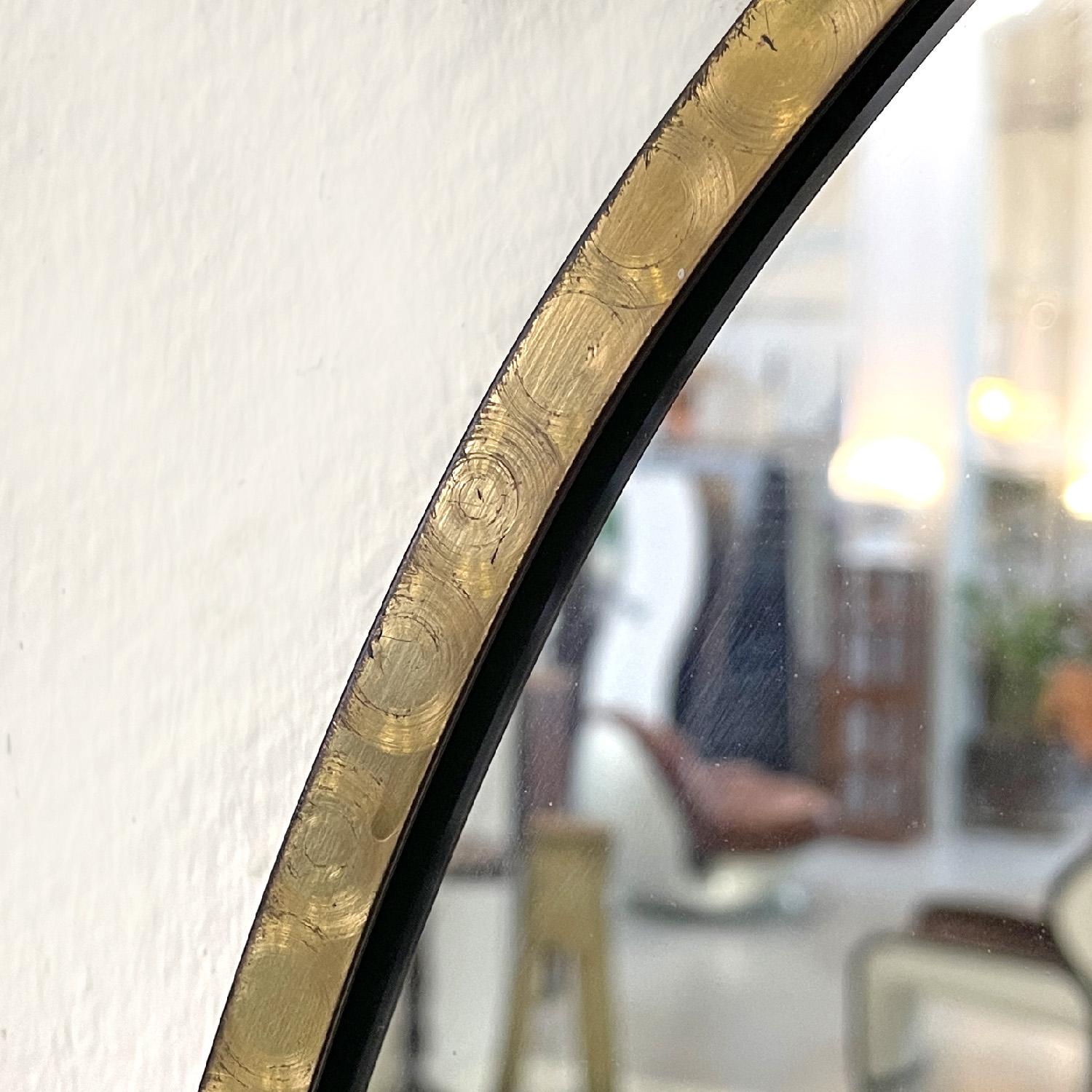 Italian midcentury modern brass wall mirror with bow, 1950s For Sale