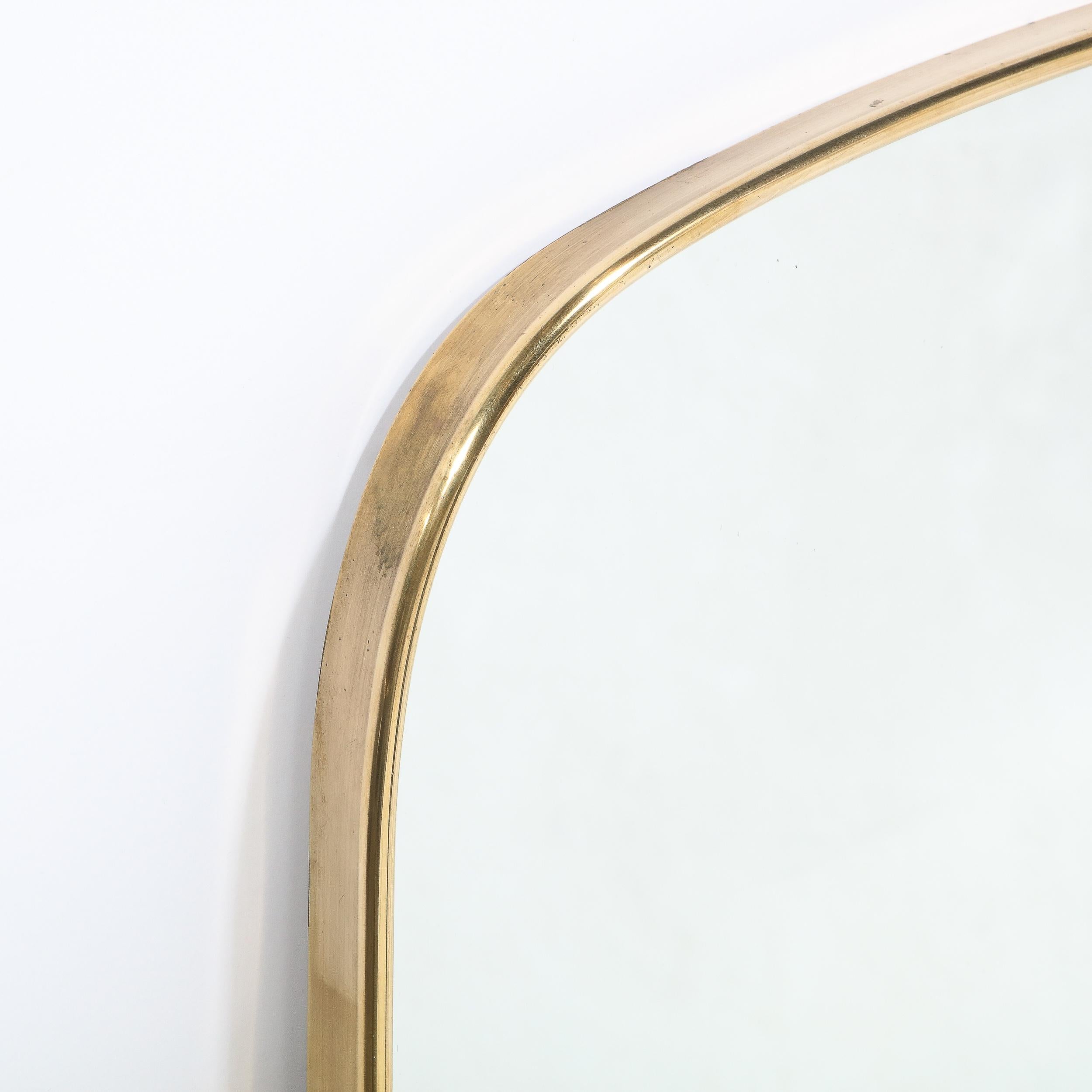 Mid-20th Century Italian Mid-Century Modern Brass Wrapped Atomic Wall Mirror