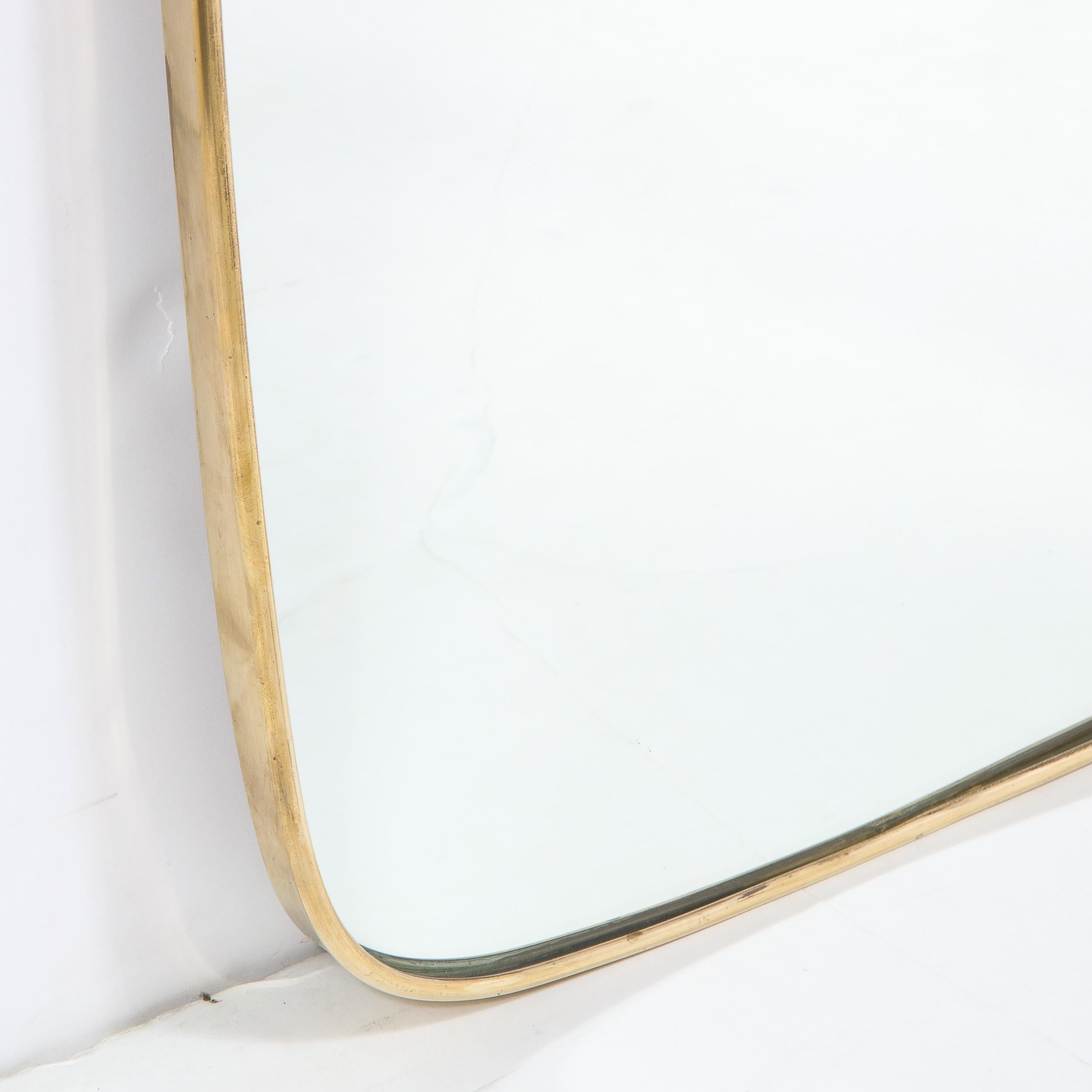 Italian Mid-Century Modern Brass Wrapped Atomic Wall Mirror 2