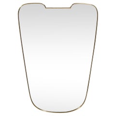 Italian Mid-Century Modern Brass Wrapped Shield Shaped Mirror