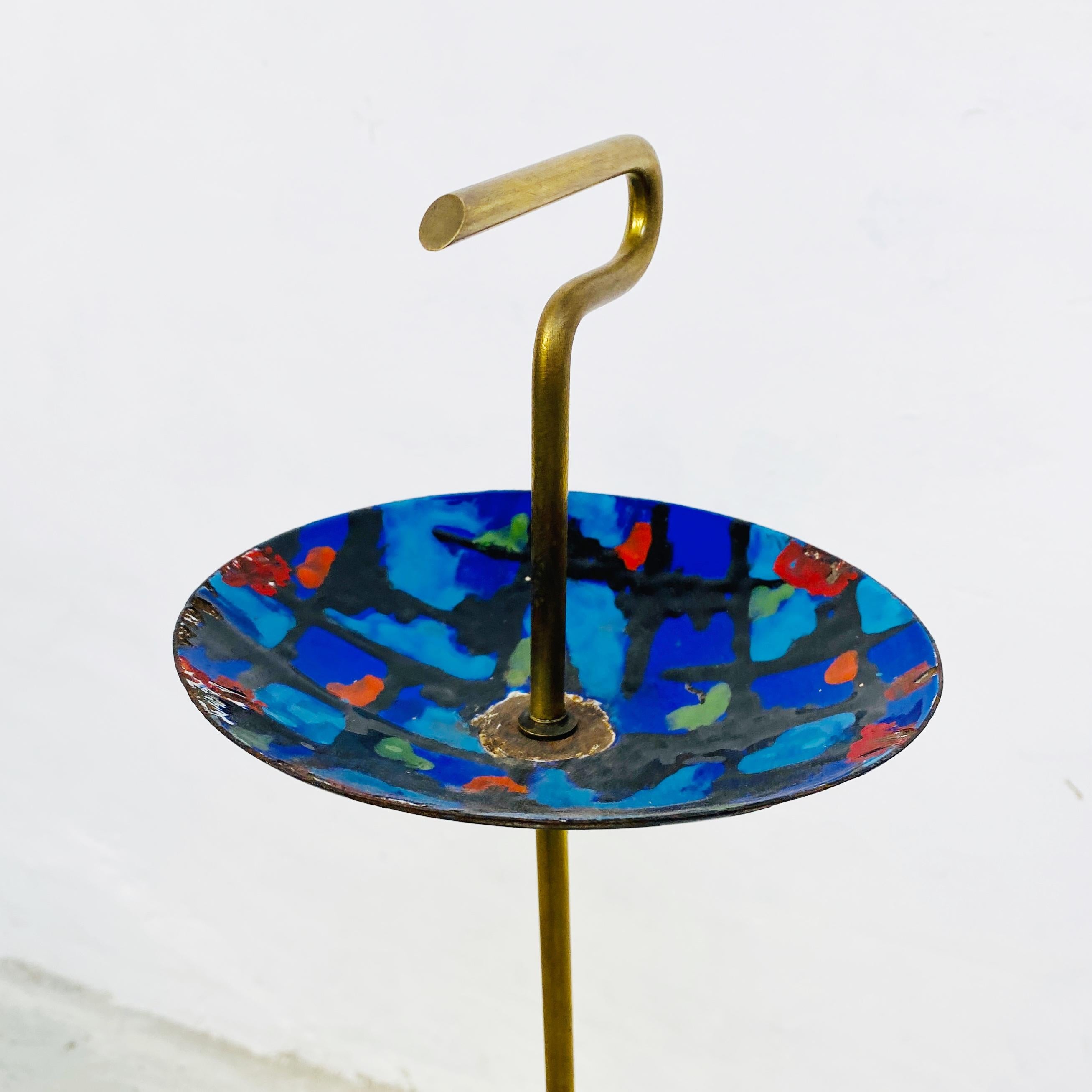 Italian Mid-Century Modern Bronze Floor Ashtray with Metal Saucer, 1960s 5