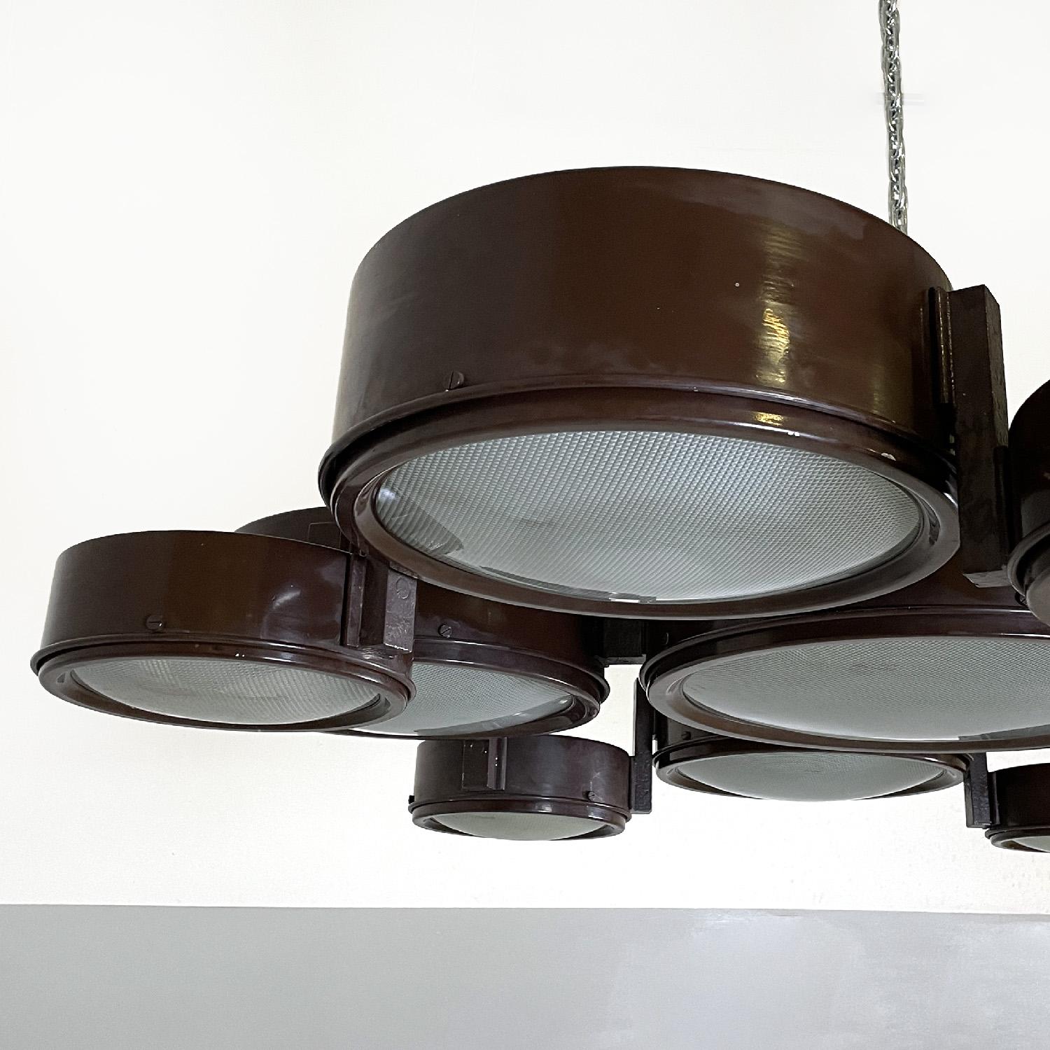 Italian mid-century modern brown ceiling lamp 2045 by BBPR for Arteluce, 1960s For Sale 4