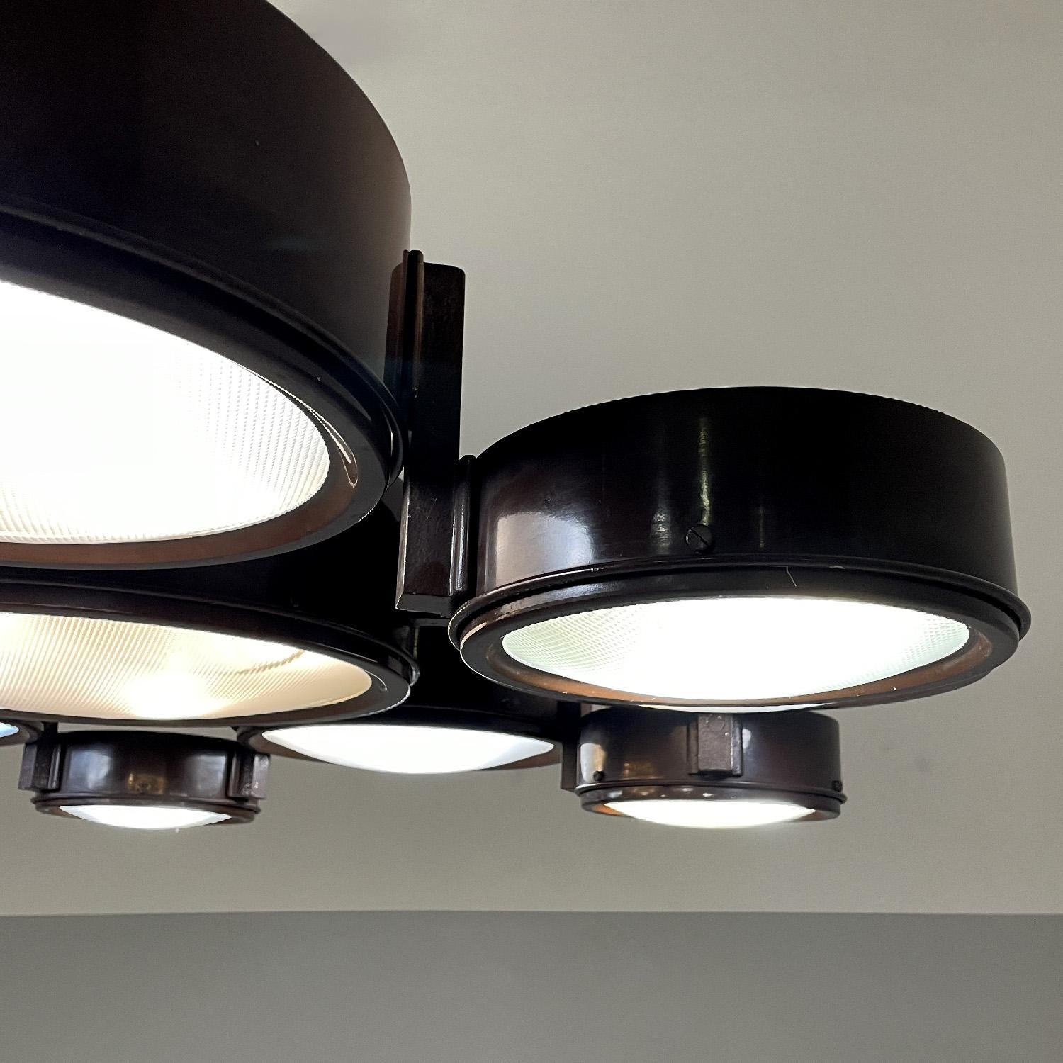 Italian mid-century modern brown ceiling lamp 2045 by BBPR for Arteluce, 1960s For Sale 7