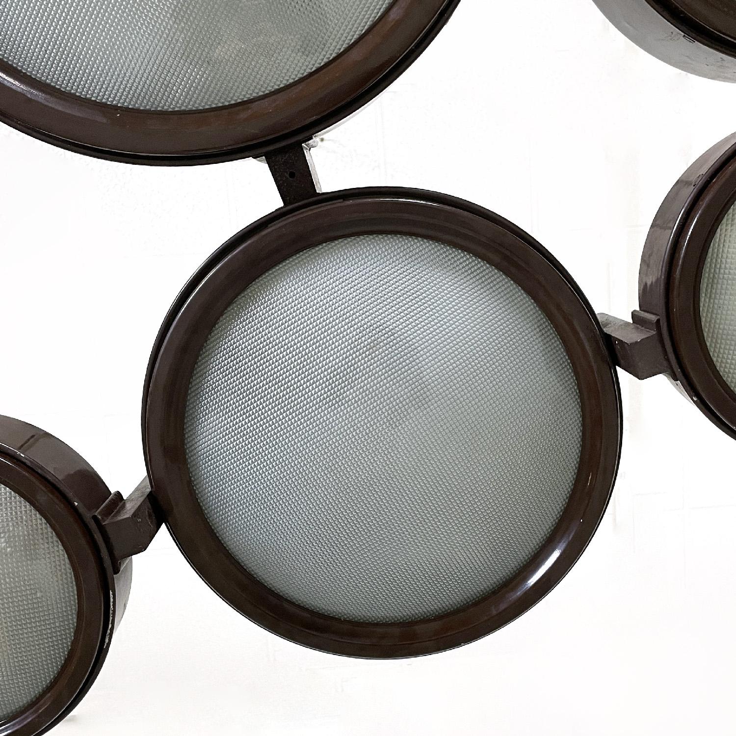Italian mid-century modern brown ceiling lamp 2045 by BBPR for Arteluce, 1960s For Sale 8