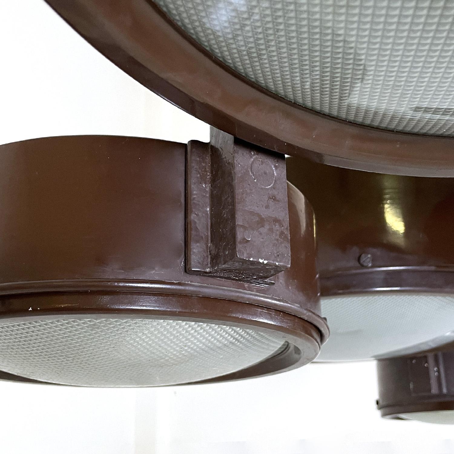 Italian mid-century modern brown ceiling lamp 2045 by BBPR for Arteluce, 1960s For Sale 10