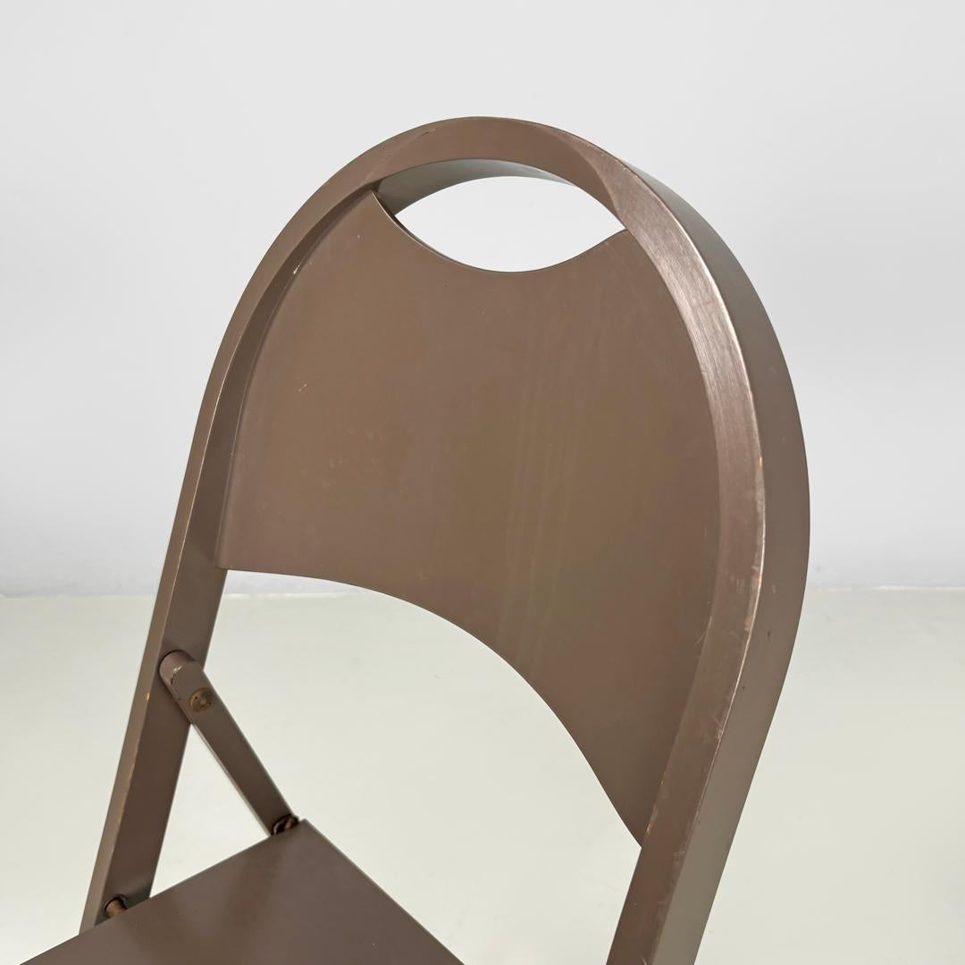 Metal Italian mid-century modern folding chair Tric Castiglioni BBB Bonacina, 1960s For Sale
