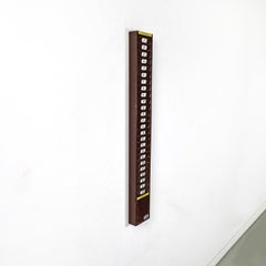 Italian mid-century modern brown metal wall filing cabinet card holder, 1960s