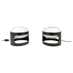 Italian mid-century modern brown plastic table lamps KD27 Colombo Kartell, 1960s