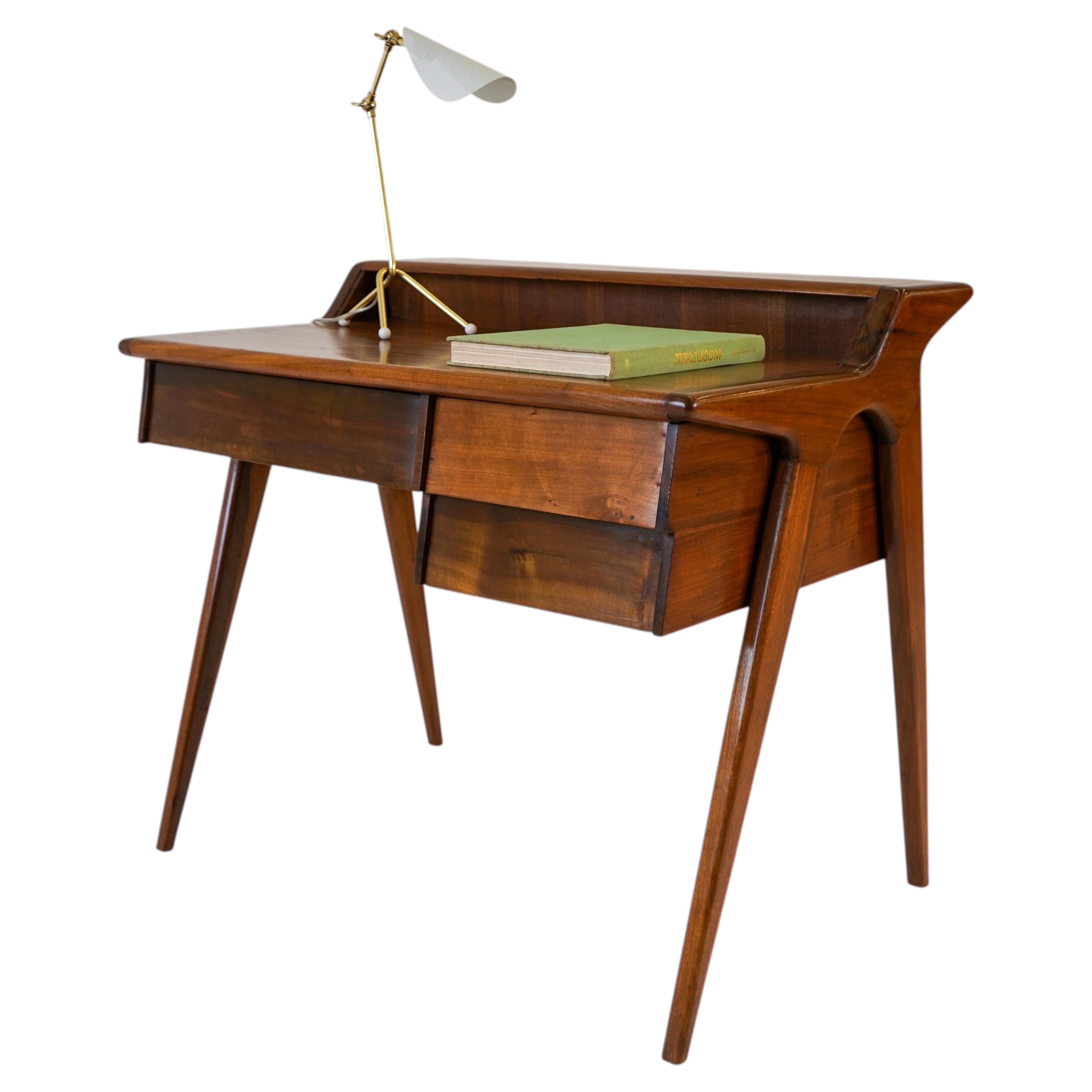Italian Mid-Century Modern Bureau Desk in Solid Wood, Italy, 1960s