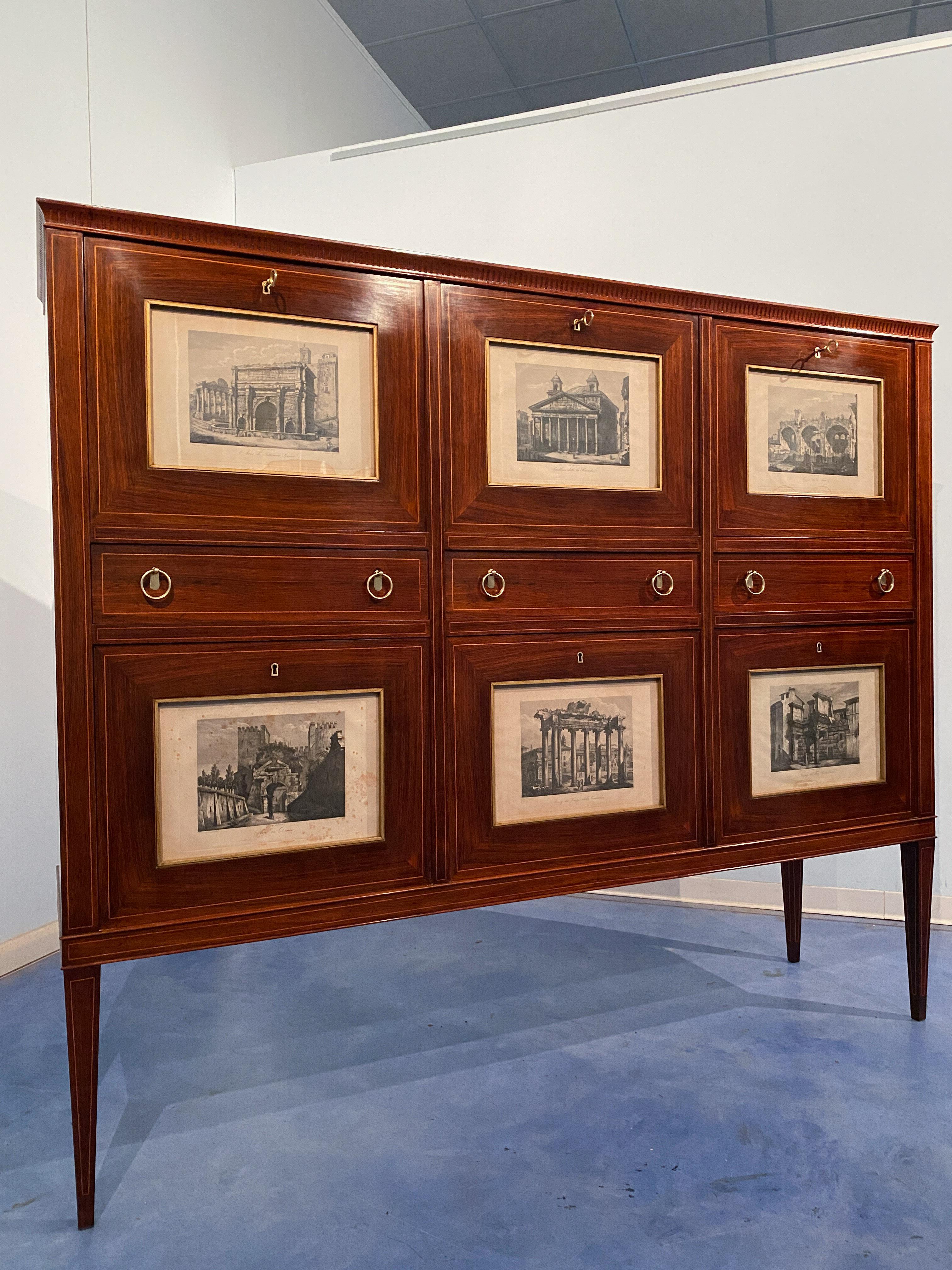 Italian Mid-Century Modern Sideboard Cabinet Bar by Paolo Buffa, 1950 5