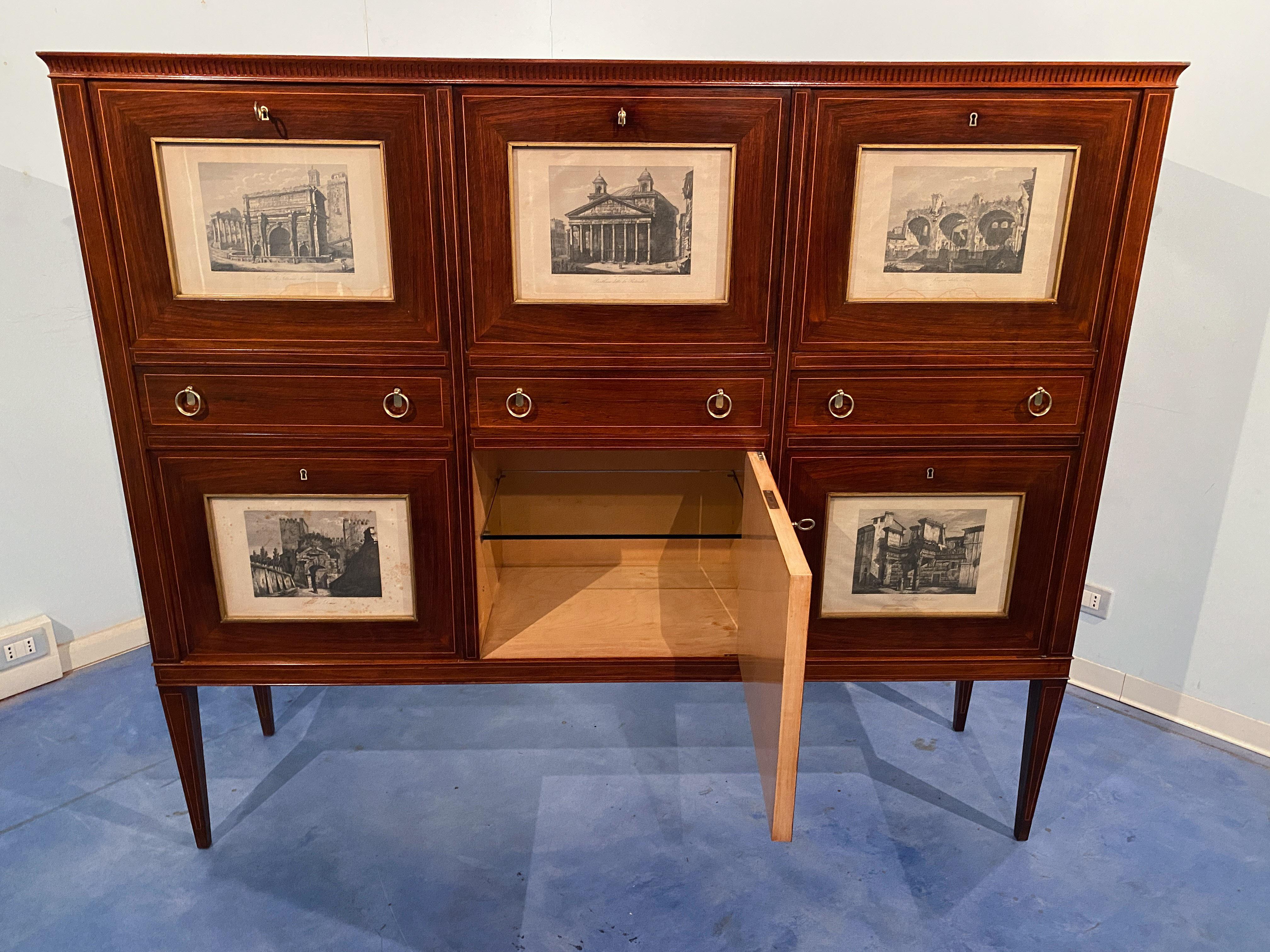 Italian Mid-Century Modern Sideboard Cabinet Bar by Paolo Buffa, 1950 13