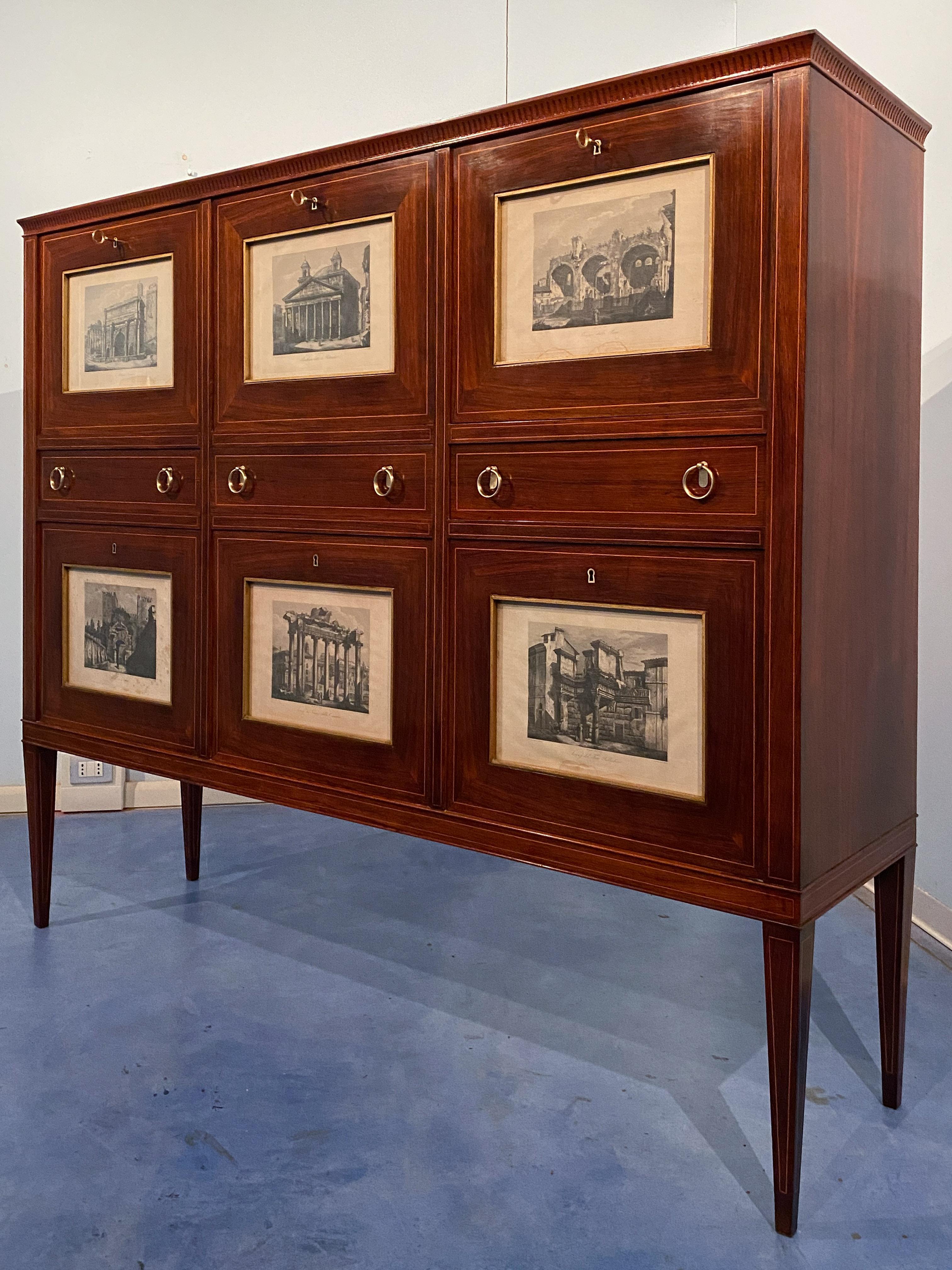 Mid-20th Century Italian Mid-Century Modern Sideboard Cabinet Bar by Paolo Buffa, 1950