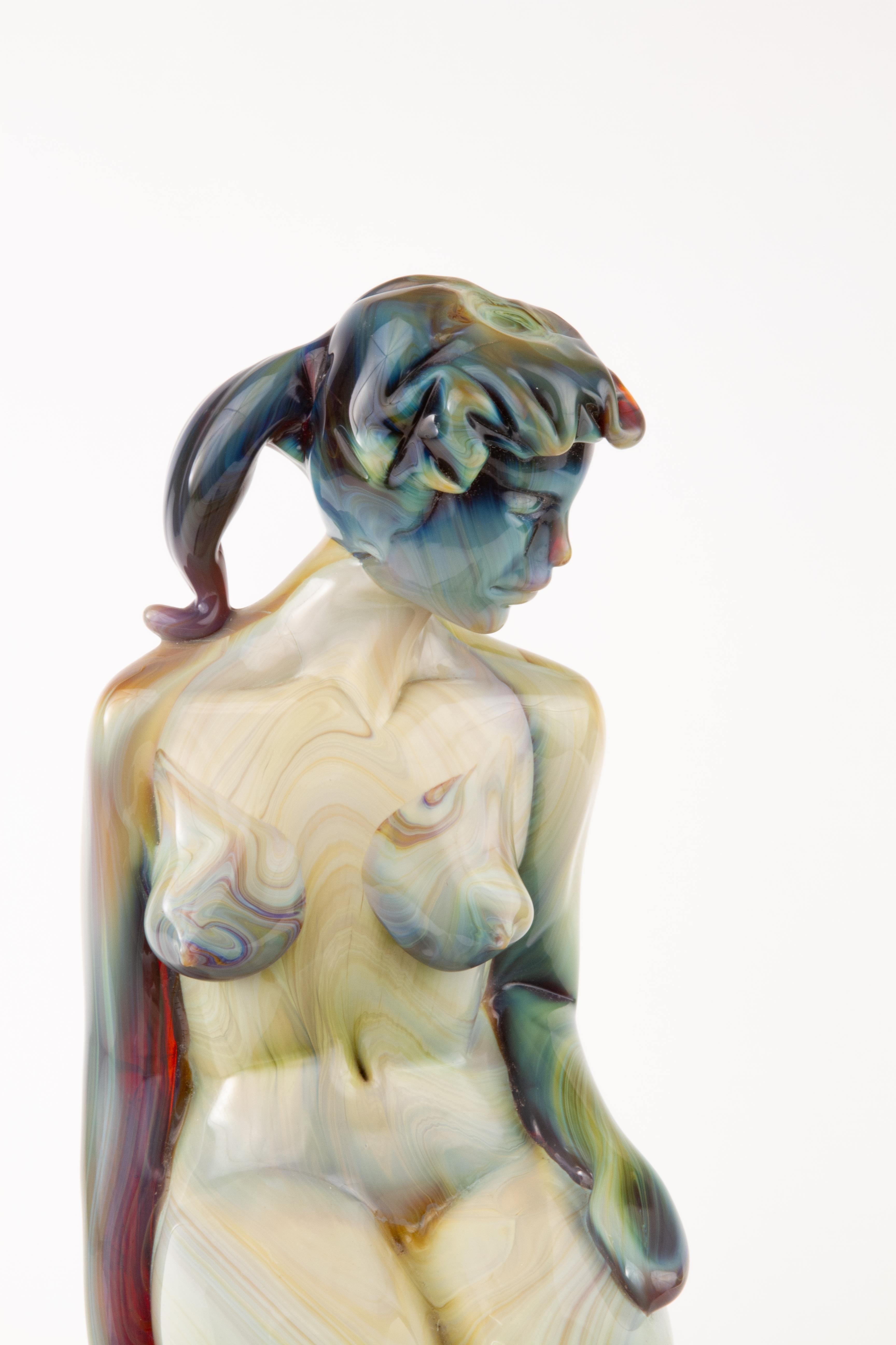 Italian Mid-Century Modern Calcedonia Art Glass Sculpture by, Loredano Rosin 1
