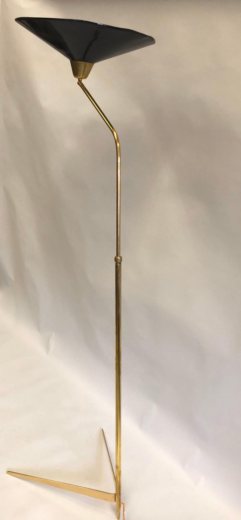 Italian MidCentury Modern Cantilevered Brass Floor Lamp by Stilnovo