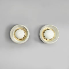 Italian mid-century modern ceiling lamps Omega by Magistretti Artemide, 1970s