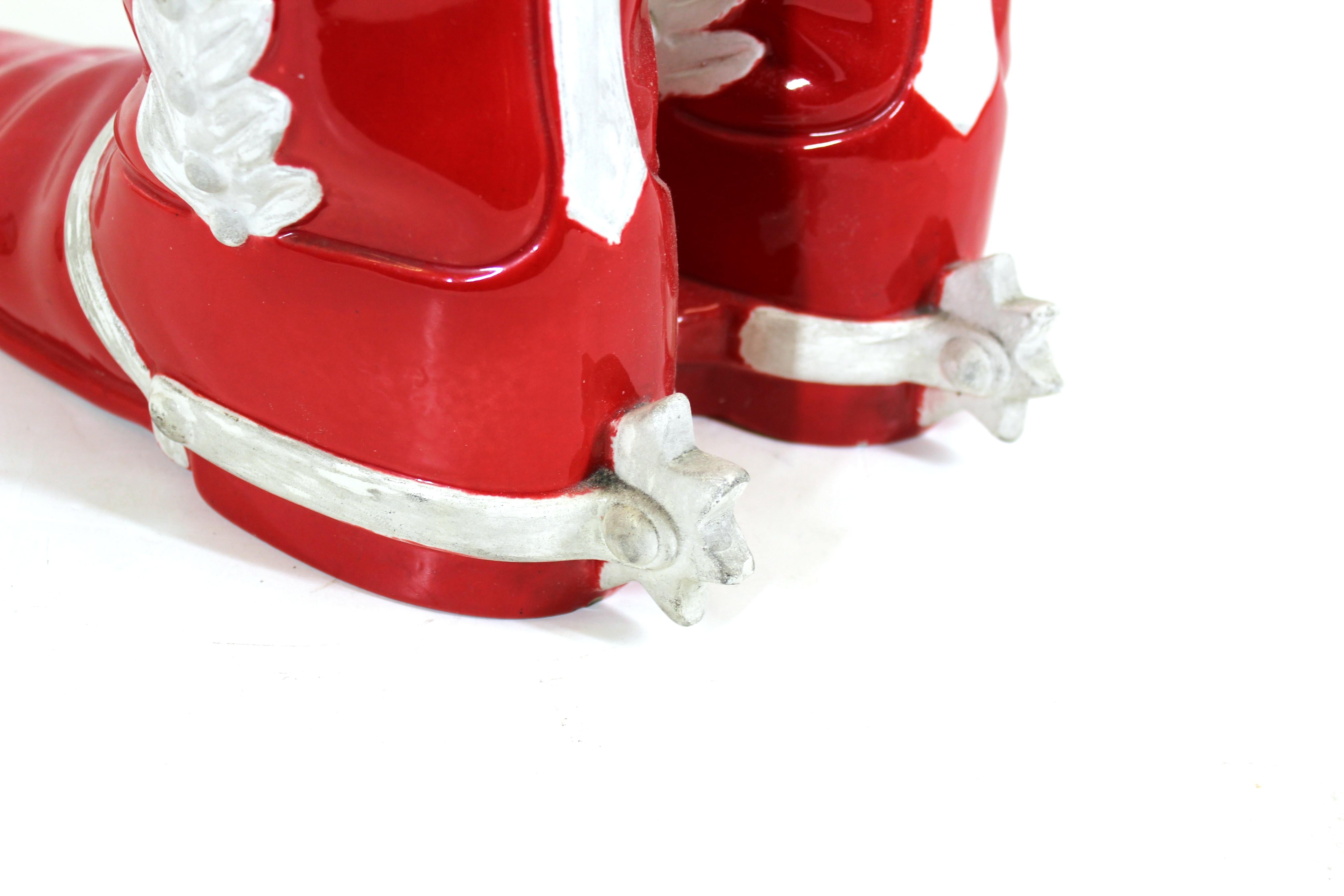 Italian Mid-Century Modern Ceramic Boots Umbrella Stand 2