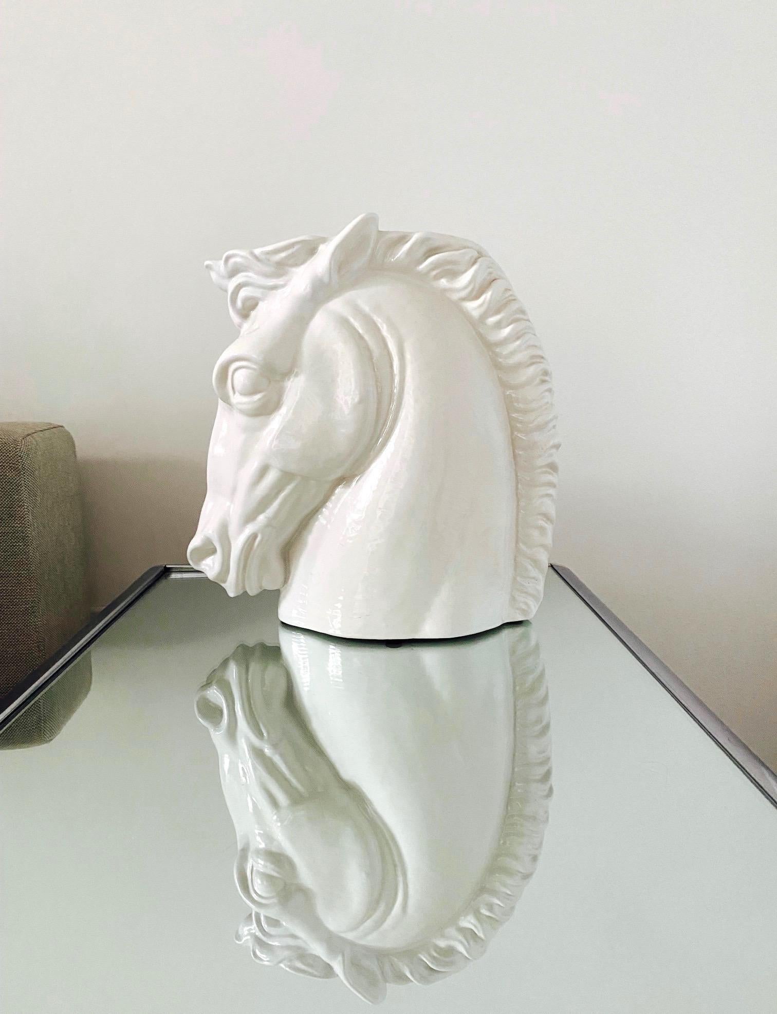 white ceramic horse head