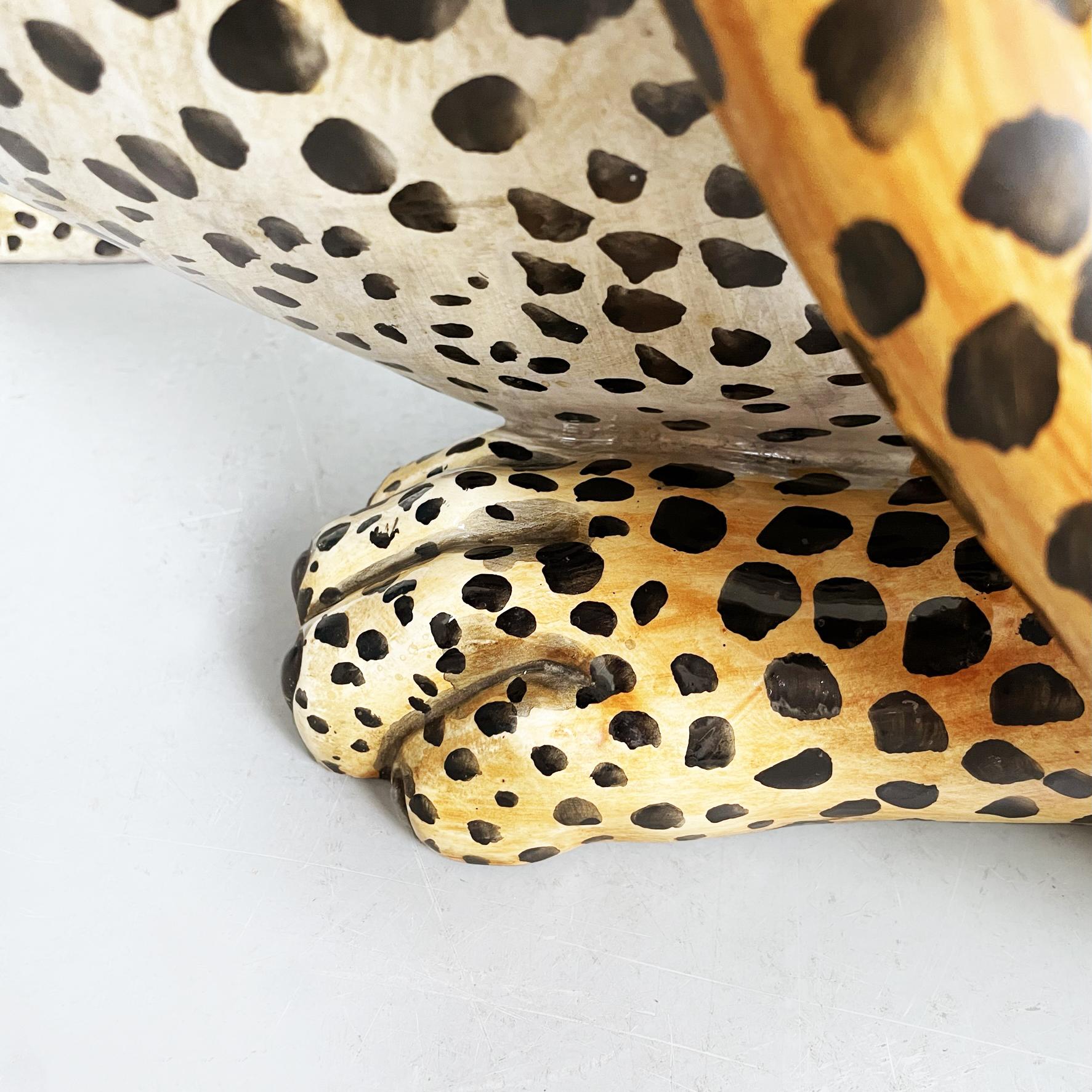 Italian Mid-Century Modern Ceramic Statue of a Feline Animal Cheetah, 1960s For Sale 11