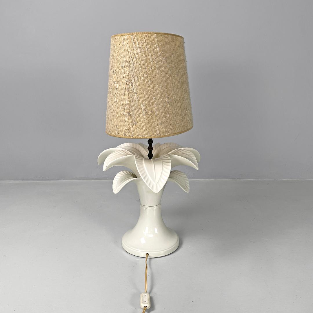 Brass Italian mid-century modern ceramic table lamp by Ceramica del Ferlaro, 1960s For Sale