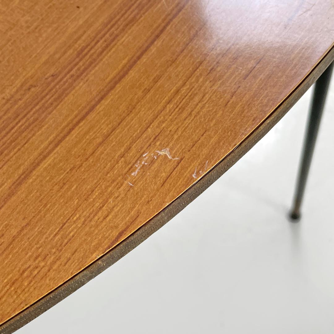 Italian mid-century modern chair in brown formica and black metal, 1960s For Sale 8
