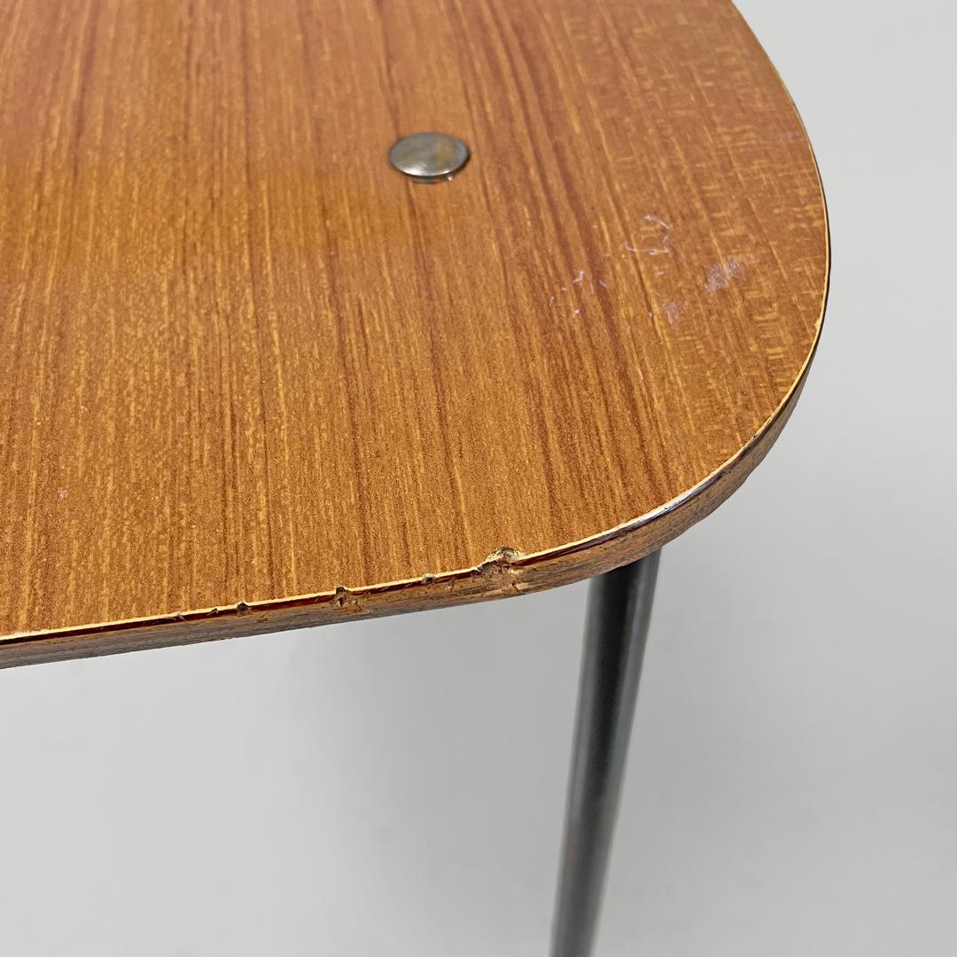 Italian mid-century modern chair in brown formica and black metal, 1960s For Sale 12